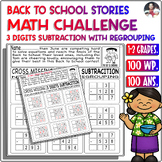 Back to school Story 3 Digits number Subtraction with Regrouping Math Challenge