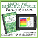 Digital Math Interactive Notebook: Beginning of Year | Distance Learning