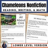 Pets Nonfiction Reading Comprehension Passages and Activities on Chameleons