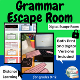Grammar Escape Room -Print and Digital Versions Included!(Distance Learning)