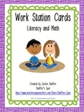 Work Station Cards: Literacy and Math
