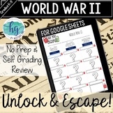 World War 2 Test Prep Unlock and Escape Review Game for Google Sheets