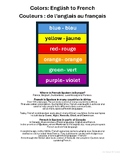 Colors: English to French/ Couleurs : de l'anglais au fran?ais