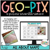 Geography Picture Scramble: Maps (Pixel Art Great For Distance Learning!)