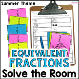 Equivalent Fractions Game - Solve the Room - Summer Math - Fractions Practice