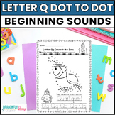 Letter Q Alphabet Dot to Dot & Handwriting Activity Printable Worksheets