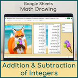 Addition and Subtraction of Integers | Distance Learning | Math Drawing | Fox