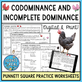 Codominance and Incomplete Dominance Punnett Squares Practice Worksheets