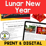 Lunar New Year Chinese New Year Reading Worksheet 3rd 4th 5th Grade