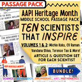 AAPI Heritage Month 10 Inspiring Scientists Passage Question Pack Middle School