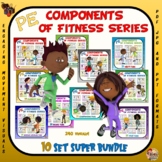 PE Fitness Components - Movement Task Cards- 10 Set Visual Resource Super Bundle