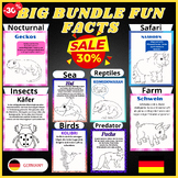 Bundle,Birds,Insects,Farm,Sea,Nocturnal,Safari Coloring Animals Facts In German