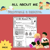 All About Me Back to School Activities - for all grades