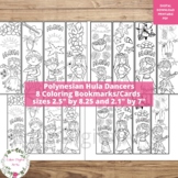 Hawaiian Tropical Luau Party Coloring Bookmarks, Hula Dancers Pacific Craft Card