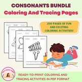 Consonants Bundle Of Coloring And Tracing Pages Ready-to-print
