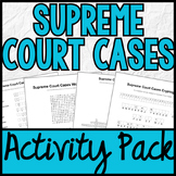 Supreme Court Cases Activity Puzzle Pack - Cryptogram, Crossword, Word Search
