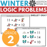Winter-Themed Math Logic Problems, Puzzles for Addition to 20, Problem-Solving