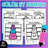 Color By Number - Back To School Coloring Pages - Math Worksheets - TPT
