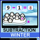 Winter Ice Math Subtaction Up To 10 Boom ? Cards