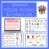 Spanish House, Rooms & Furniture Digital, Google Slides? Vocabulary Activities
