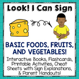 Sign Language Printables, Flash Cards and Activities for BASIC FOODS