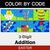 3-Digit Addition - Easter  Coloring Worksheets | Color by Code
