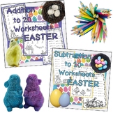Addition and Subtraction to 20 Fact Fluency Worksheets -  Easter