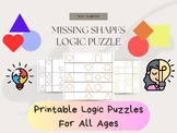 Deductive Reasoning, Missing Shapes Logic Puzzle, Printable Logic Puzzles