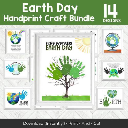 Earth Day Handprint Craft BUNDLE - Earth Day Handprint Art Activity - TPT