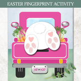 DIY EASTER BUNNY CRAFT KIT, TODDLER THUMBPRINT ART, KINDERGARTEN PRINTABLES