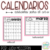 2020-2021 Calendarios editables para el a?o en Espa?ol