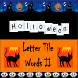 Halloween Letter Tile Word Building Task Cards