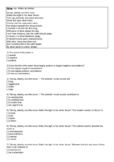 "Silver" Walter de la Mare Close Guided Reading Multiple choice Quiz HW