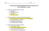 Reading Quizzes: The Curious Incident of the Dog in the Nighttime by Mark Haddon