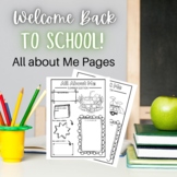 All About Me Summer Edition - Back to School or First Day of School Activity