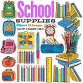Back to School Clipart: School Supplies Clip Art Set