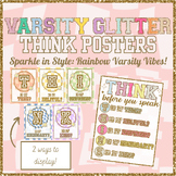 Varsity Glitter THINK Posters - 2 Ways to Display!
