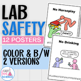 Lab Safety Cartoon Rules Posters for Middle & High School Science Lab Safety
