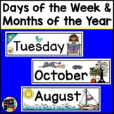 Days of the Week Labels and Months of the Year Labels | Calendar Cards