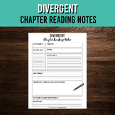 Divergent Chapter Reading Notes | Printable Book Study Worksheet - TPT