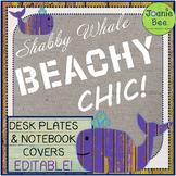 Whale Theme Desk Plates & Notebook Covers (Editable)