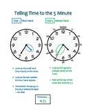 Telling Time to 5 Minute Anchor Chart