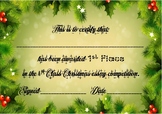 Christmas Essay Competition - certificates
