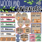 Woodland Friends Build Your Own Classroom Decor EDITABLE