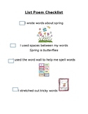 Poetry- Spring List Poem Writing Checklist