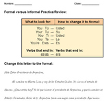 Spanish: Make Corrections -- Informal vs. Formal Practice