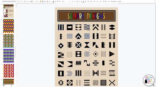 Black History Month Art Project: Digital Kente Cloth Craft on Google Slides