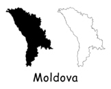 Moldova Country Map - Black & White, Solid & Outline Maps JPG SVG PNG PDF EPS AI