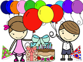 Birthday Theme Clipart (Personal & Commercial Use)