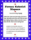Famous Colonist Biopoem